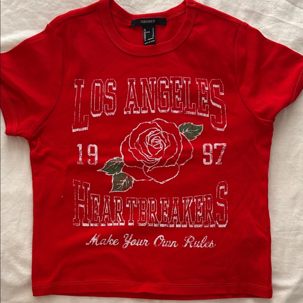 Forever 21 Red 'Los Angeles Heartbreakers' Tee